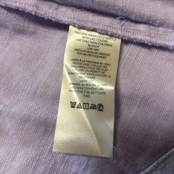 Anthropologie Linen Blend Blazer Jacket Split Back Lilac Women’s Size 12 - Picture 12 of 16